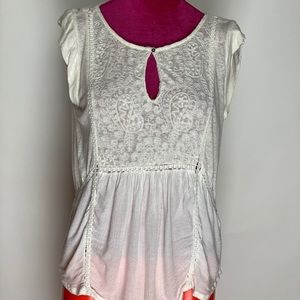 Sleeveless Lace and Cotton Top